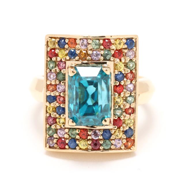 gold-blue-zircon-and-multi-color-sapphire-ring