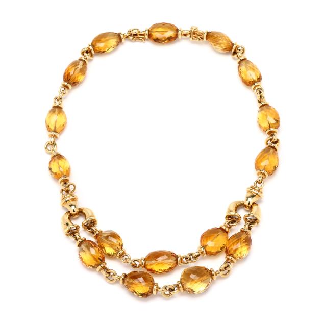 gold-and-faceted-citrine-bead-necklace