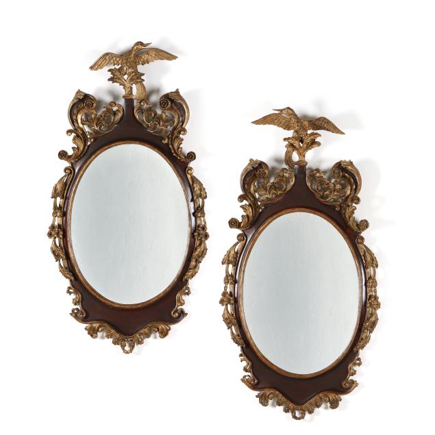 pair-of-george-ii-style-carved-and-parcel-gilt-mahogany-mirrors