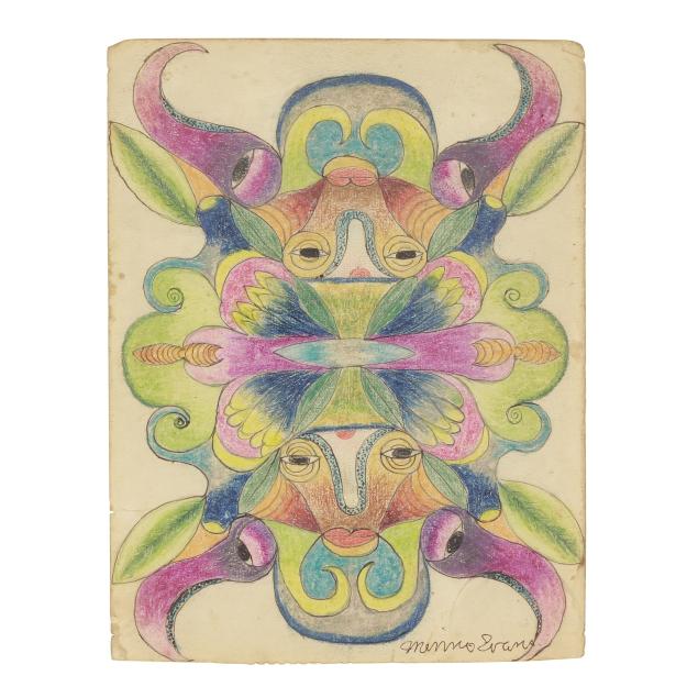 minnie-evans-nc-1892-1987-untitled-faces-leaves-and-flowers