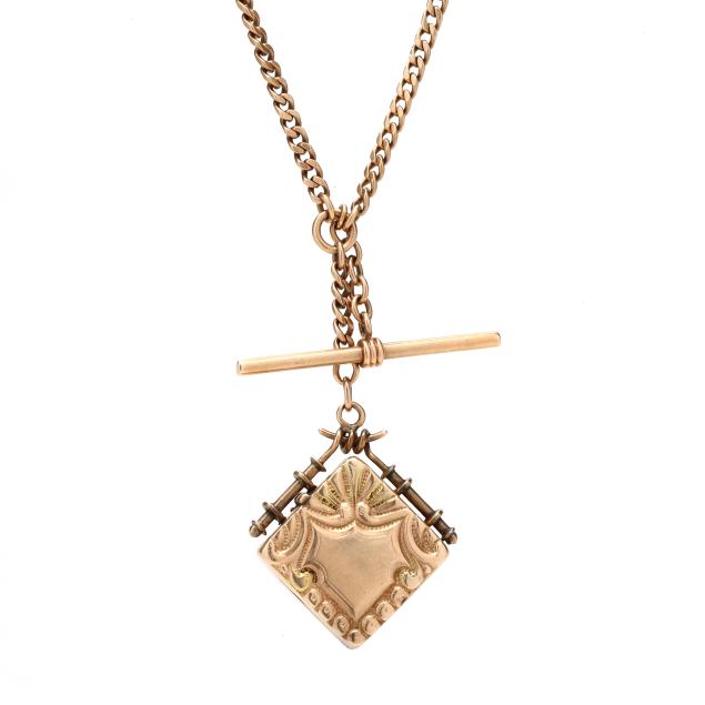 antique-gold-watch-chain-with-locket