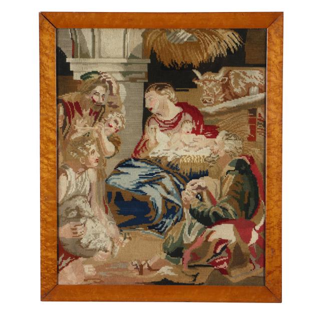 framed-woolwork-needlepoint-of-nativity-scene