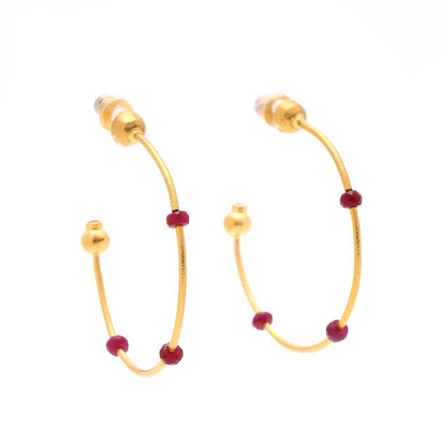 high-karat-gold-and-ruby-bead-hoop-earrings-gurhan