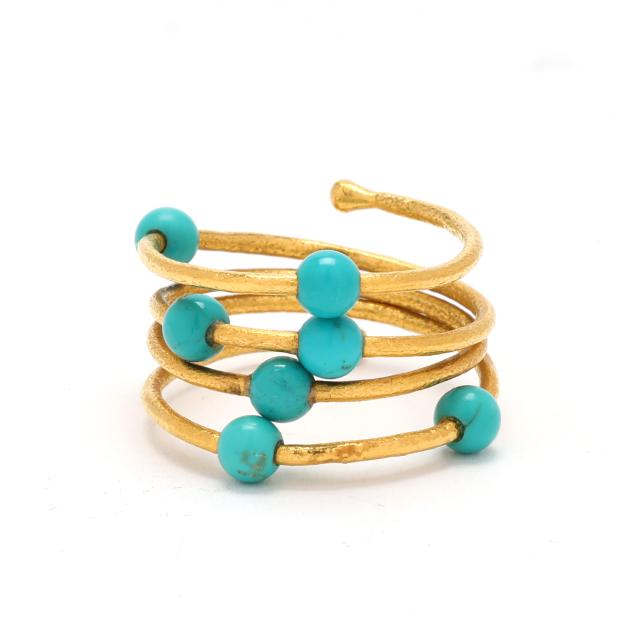 high-karat-gold-and-turquoise-bead-ring