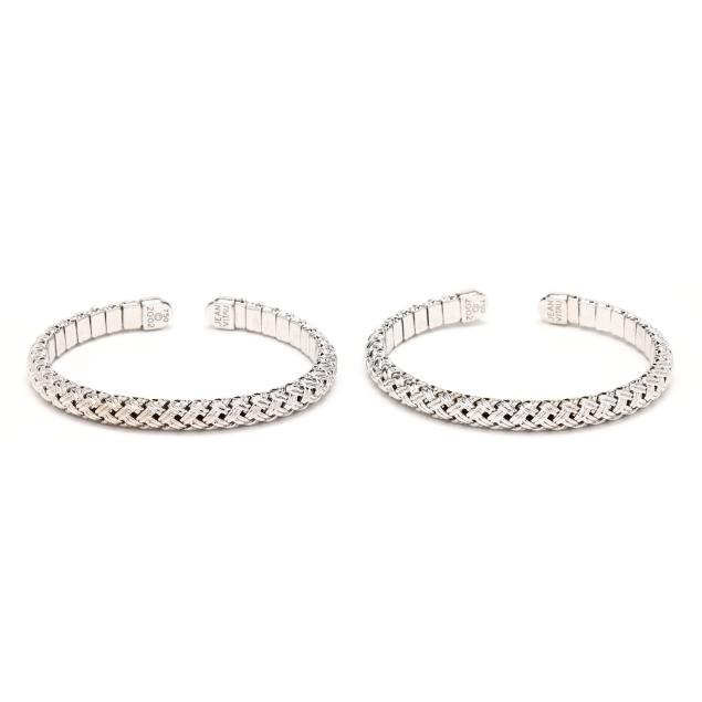 pair-of-white-gold-woven-cuff-bracelets-jean-vitau