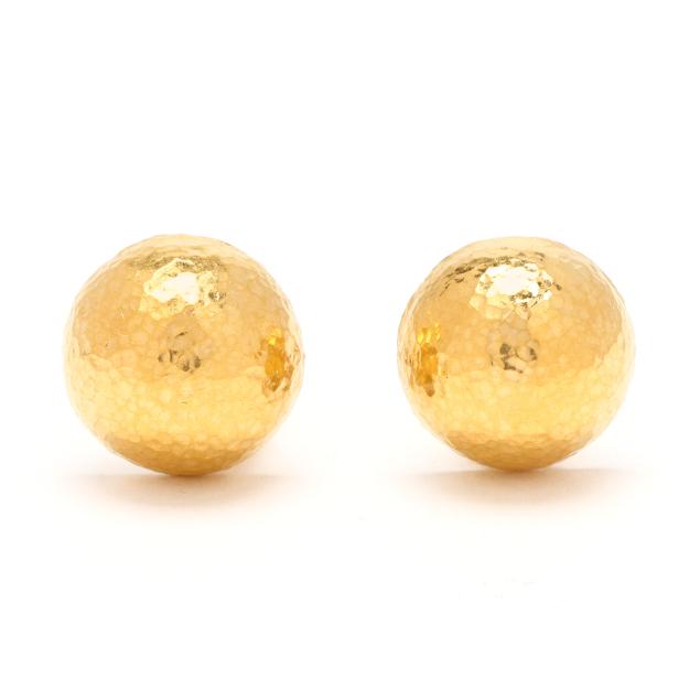 high-karat-hand-hammered-gold-button-earrings-gurhan