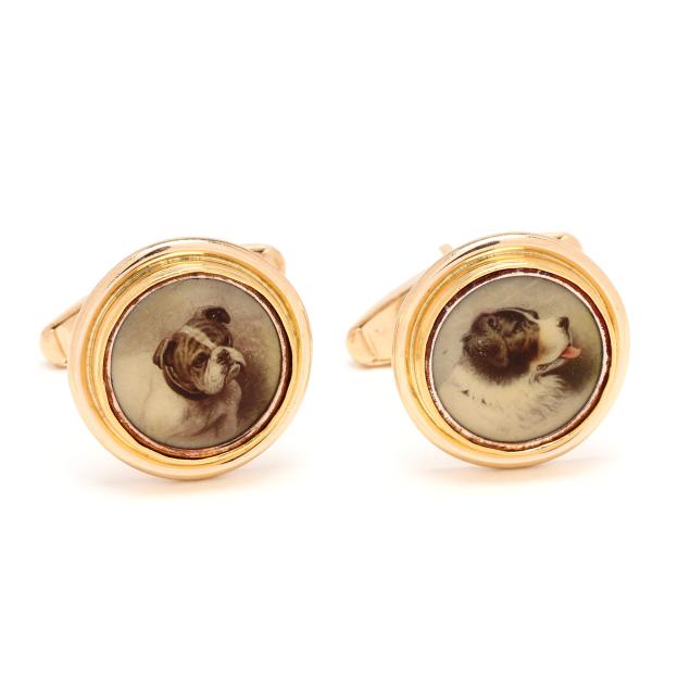 gold-dog-motif-cufflinks