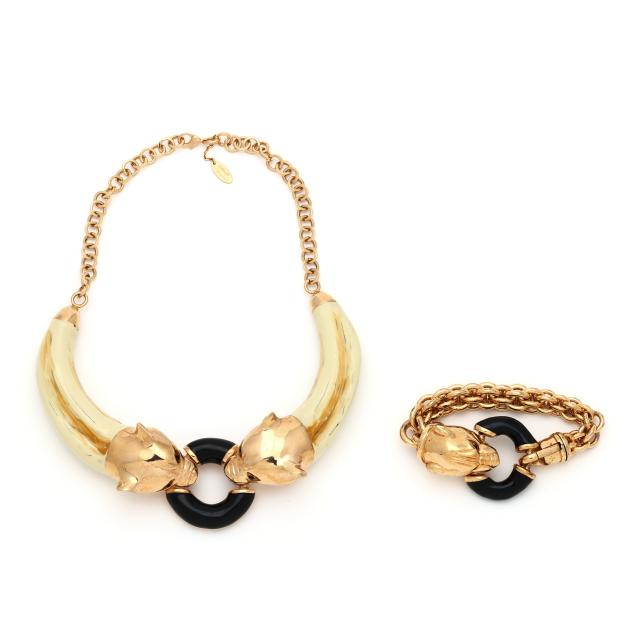 costume-panther-motif-necklace-and-bracelet-creart-ii