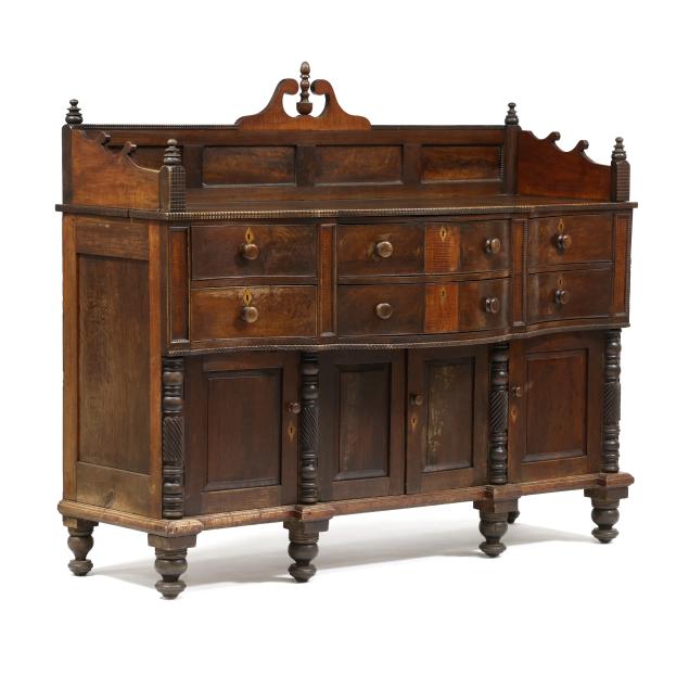 large-southern-late-federal-carved-walnut-serpentine-sideboard