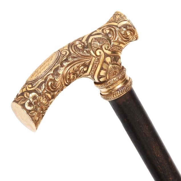 antique-16kt-gold-derby-handled-walking-stick