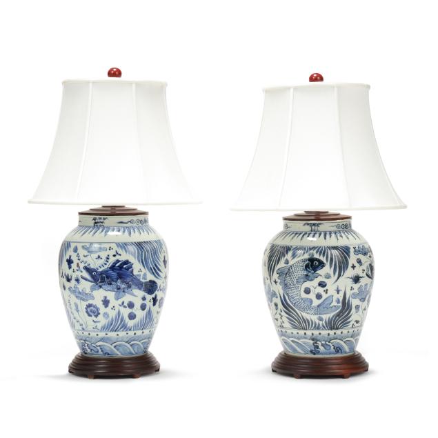 pair-of-large-chinese-blue-and-white-vases-converted-to-lamps