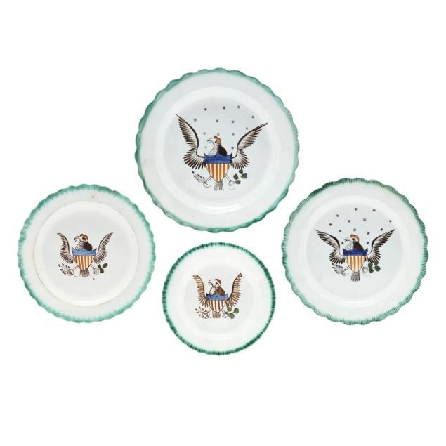 four-green-shell-edge-creamware-plates-with-american-great-seal