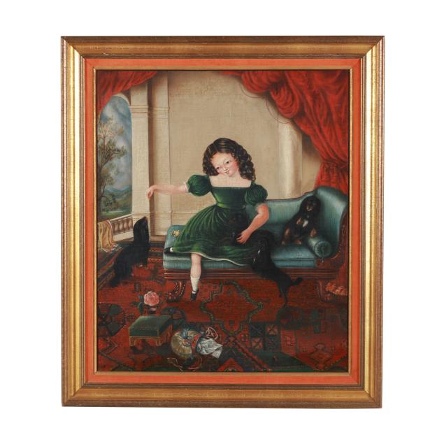 american-school-mid-19th-century-girl-with-dachshunds