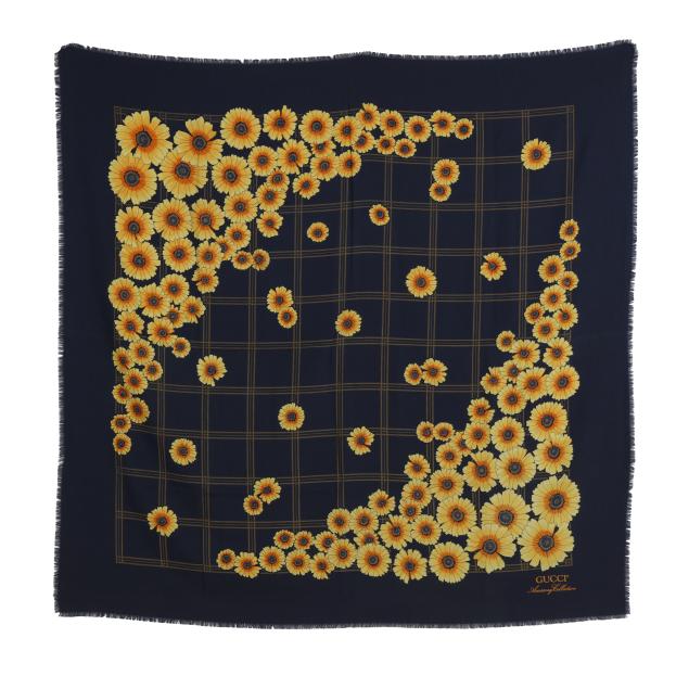 large-wool-navy-and-sunflower-shawl-gucci