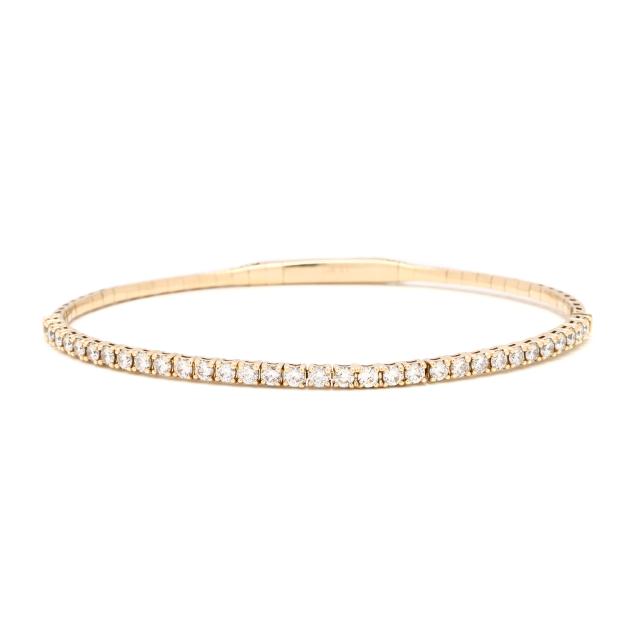 gold-and-diamond-flexible-bangle-bracelet
