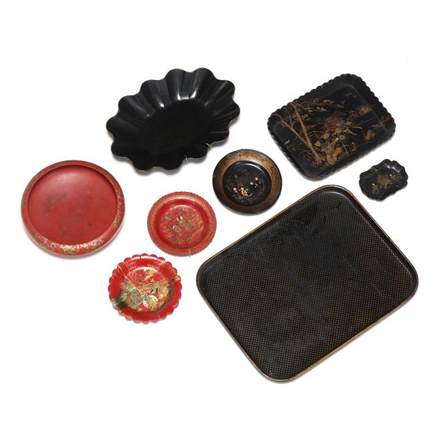a-group-of-black-and-red-chinoiserie-lacquerware