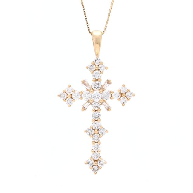 gold-and-diamond-cross-necklace