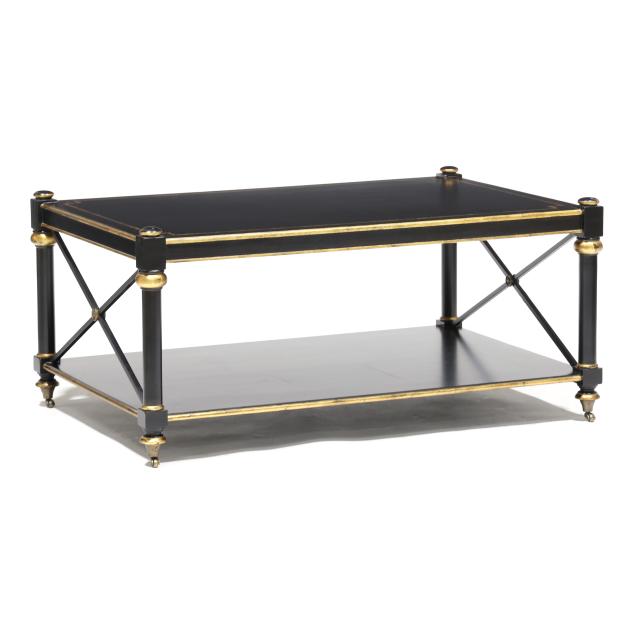 neoclassical-style-ebonized-and-parcel-gilt-coffee-table