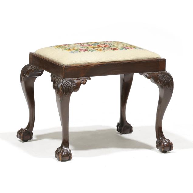 chippendale-style-carved-mahogany-and-needlepoint-stool