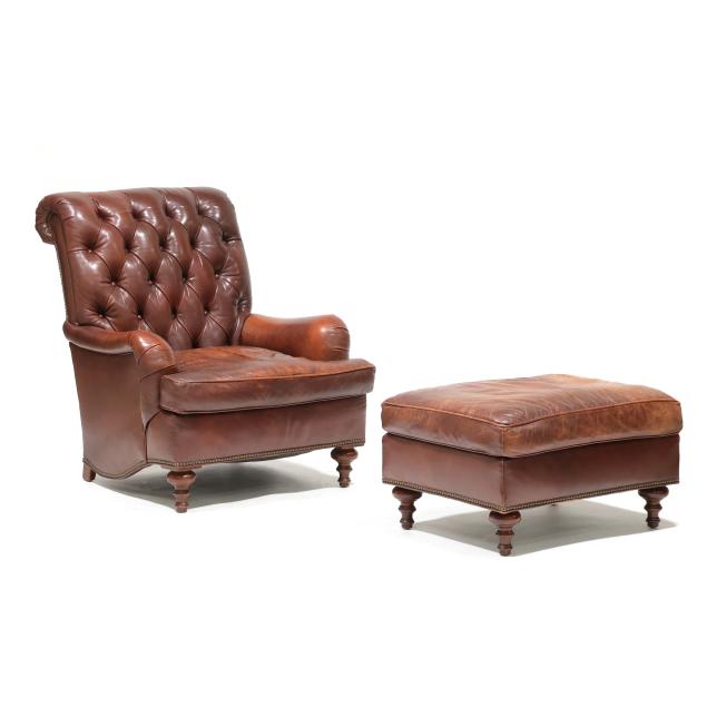 charles-stewart-tufted-leather-club-chair-and-ottoman