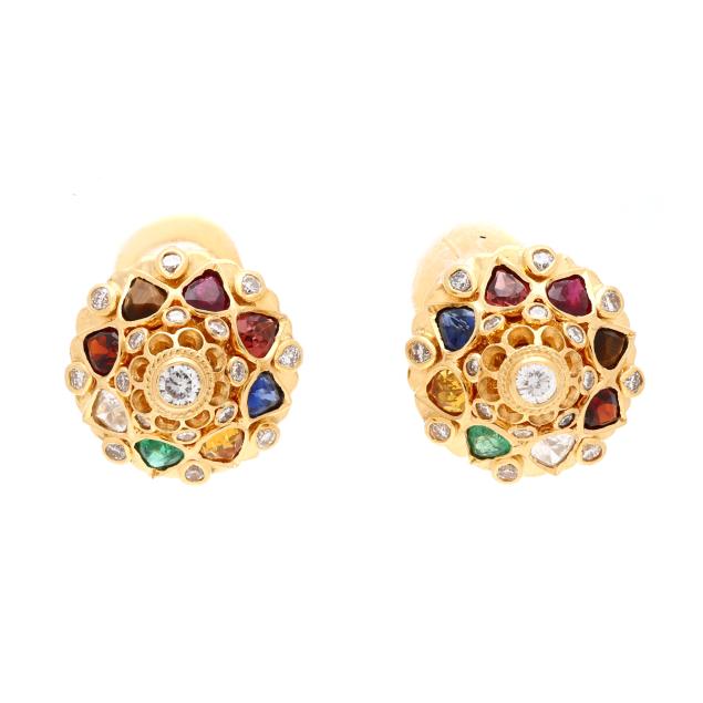 gold-and-gem-set-dome-earrings