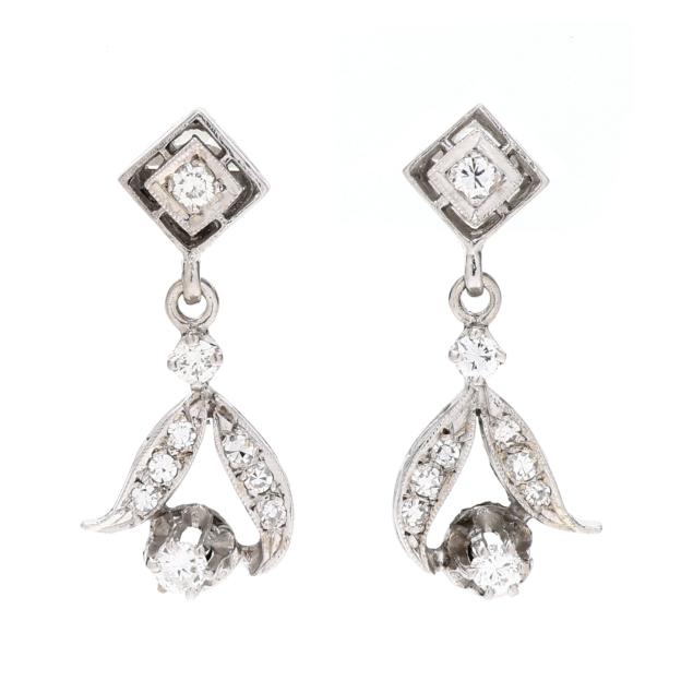 white-gold-and-diamond-earrings