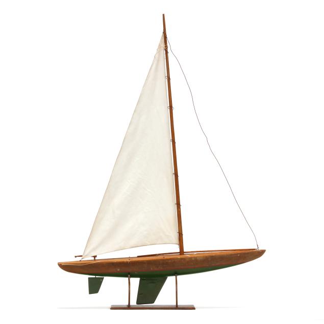 authentic-models-painted-wooden-model-of-a-yacht