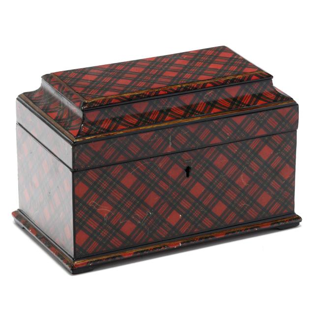 antique-mahogany-stuart-tartanware-tea-caddy