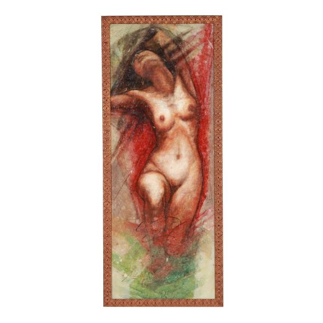 large-contemporary-painting-of-a-nude-woman-signed