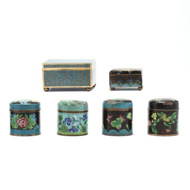 a-collection-of-six-chinese-cloisonne-boxes