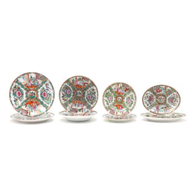 a-group-of-chinese-rose-medallion-porcelain-dishes