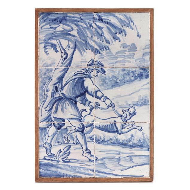 framed-dutch-delft-hunt-scene-tile-plaque