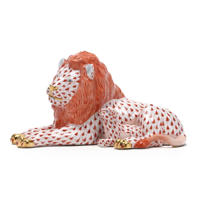 herend-rust-fishnet-porcelain-lion-and-lamb