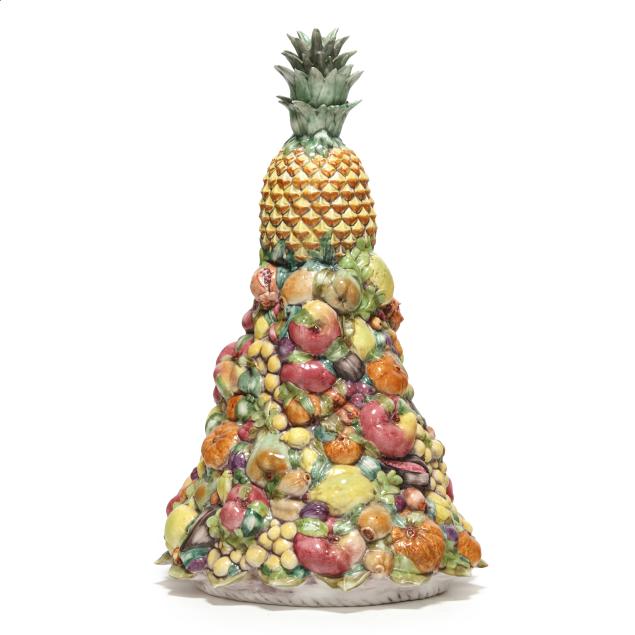 large-vintage-italian-faience-fruit-topiary