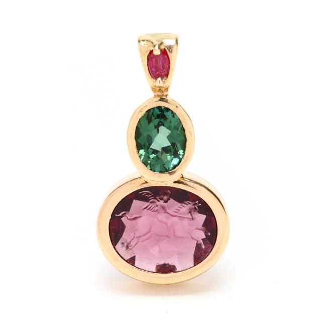 gold-and-gem-set-intaglio-pendant
