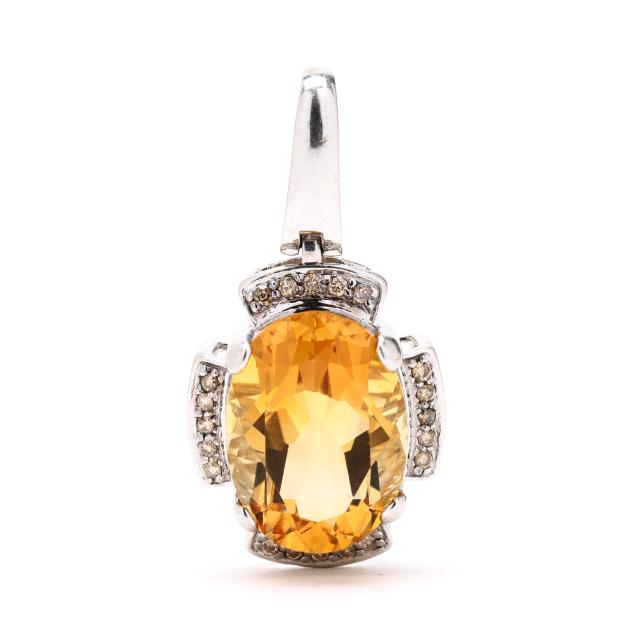 white-gold-citrine-and-diamond-pendant