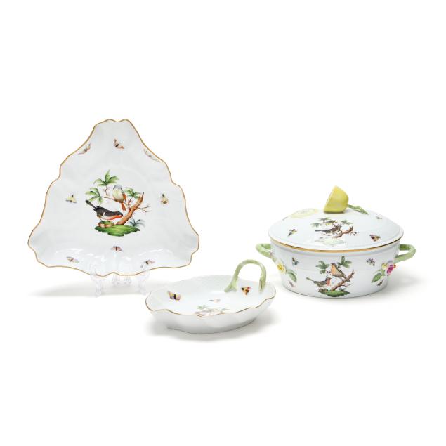 three-herend-i-rothschild-bird-i-porcelain-serving-dishes