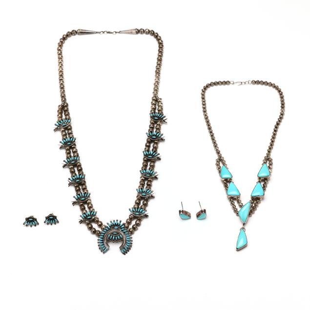 two-southwest-silver-necklace-and-earring-sets