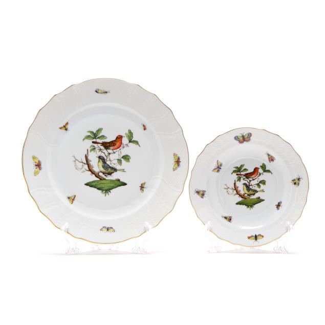 herend-i-rothschild-bird-i-porcelain-dinner-and-salad-plates