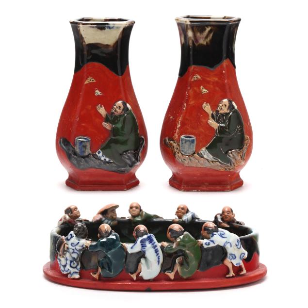 sumida-gawa-a-pair-of-vases-and-oval-bowl-with-figures