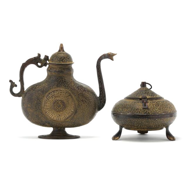two-antique-middle-eastern-brass-vessels