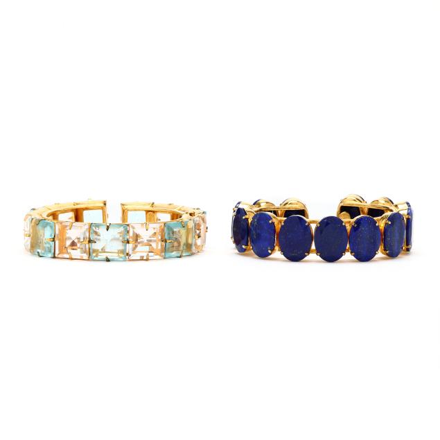 two-gold-tone-and-gem-set-cuff-bracelets-bounkit