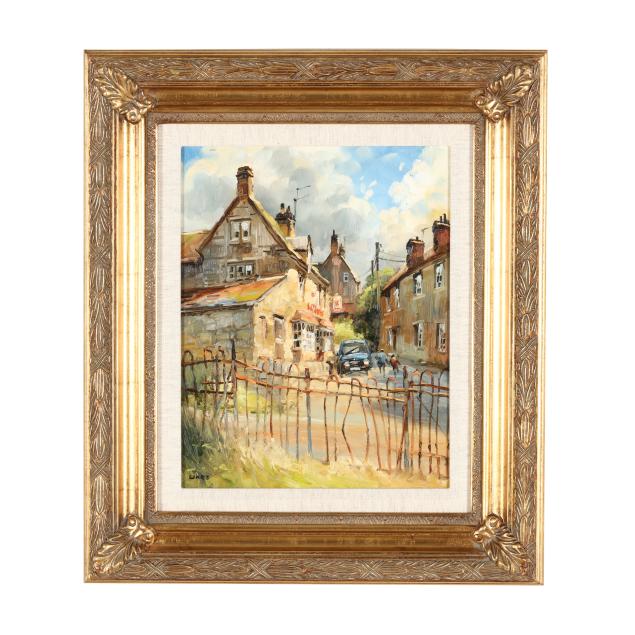 john-woodward-lines-british-b-1938-village-scene