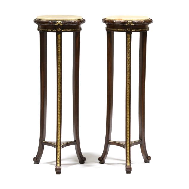 pair-of-neoclassical-style-carved-mahogany-marble-top-pedestals