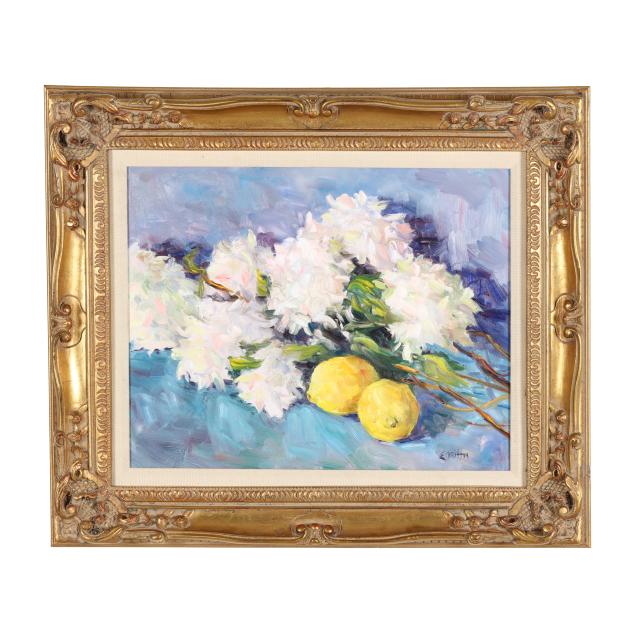 elaine-griffin-american-i-unarranged-i-still-life-with-lemons-peonies