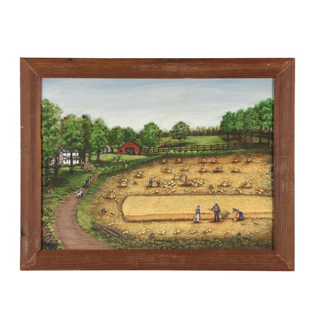 minnie-reinhardt-nc-1898-1986-cutting-wheat-in-rural-north-carolina