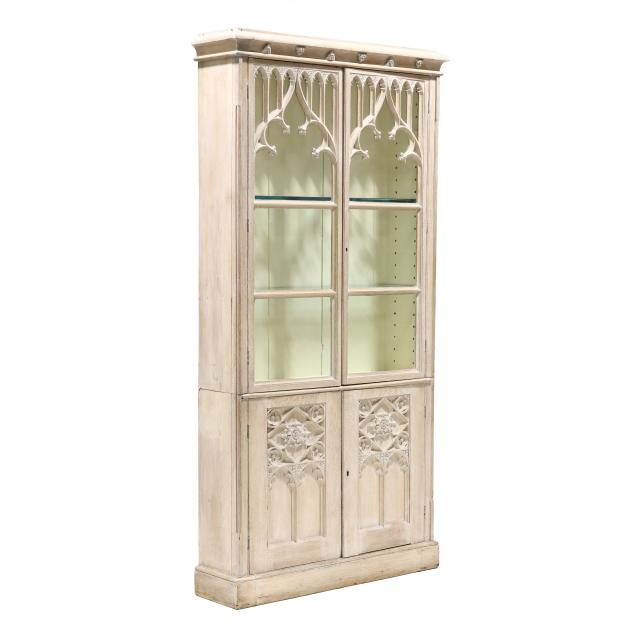 gothic-revival-lime-washed-oak-cabinet
