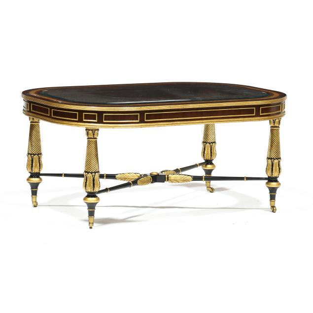 ej-victor-neoclassical-style-inlaid-and-gilt-glass-top-cocktail-table