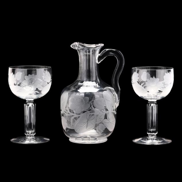 attributed-f-c-osler-engrave-glass-pitcher-and-two-glasses