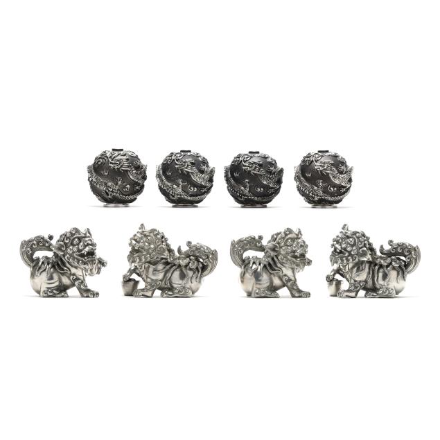 four-pairs-of-pewter-salt-and-pepper-shakers